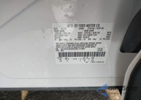 2016 Ford Edge Titanium из США, поврежденный, VIN 2FMPK4K89GBC17487